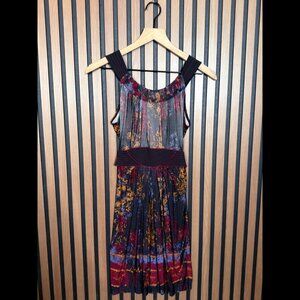 BCBG Maxazria Dress XS Womens Colrful Abstract Print Jersey Stretch Fabric